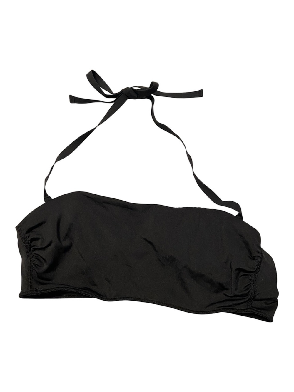 Source Unknown Black Bandeau Bikini Top with Halter Tie